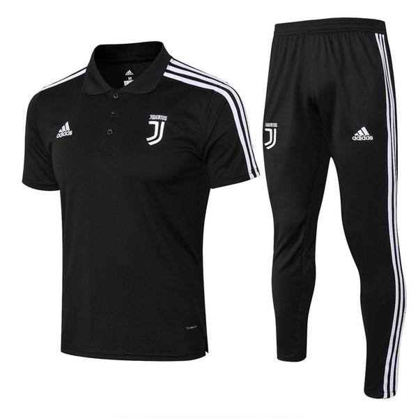 Juventus Polo Komplett Set 2018-19 Schwarz Fussballtrikots Günstig